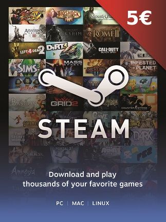 Steam Gift Card 5 EUR - Steam Klíč